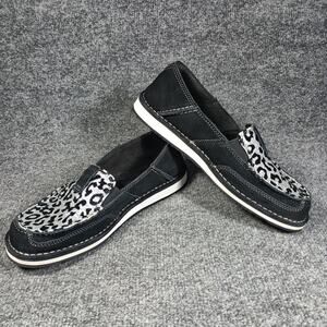 Ariat Cruisers Shoes Womens Size 9B Black Silver Leopard Slip On Loafers Casual
